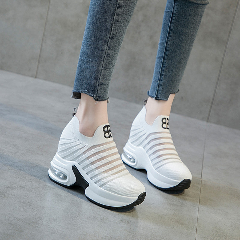 Women's Cushion Tide Fashionable Breathable Mesh Height Increasing Insole Small Women's Shoes
