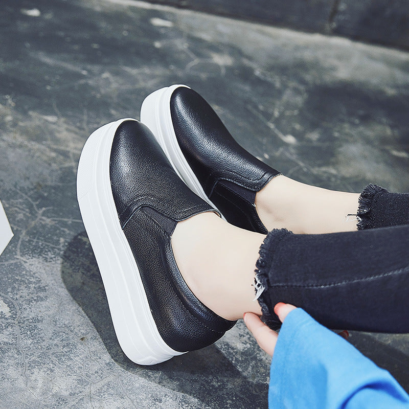 Women's Platform White Genuine Autumn Small Size Casual Shoes