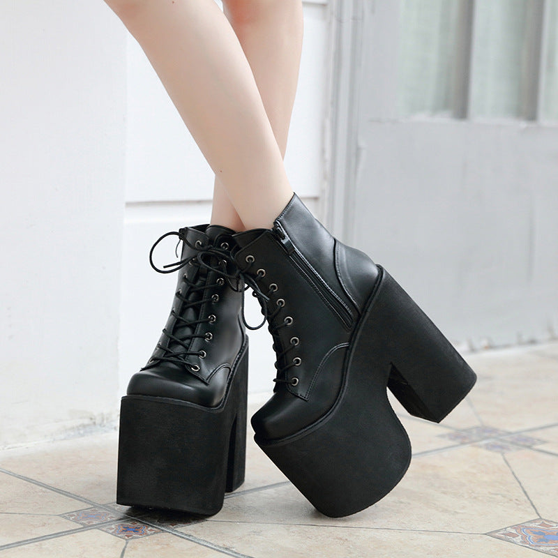 Women's & Men's Chunky Ankle For Plus Size Lace Heels