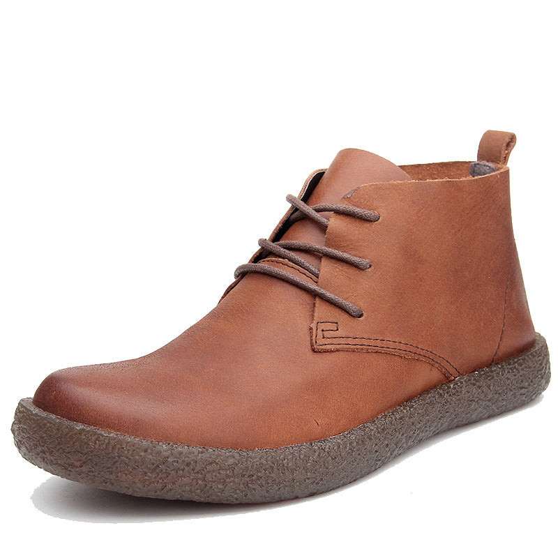 First Layer Cowhide Vintage Distressed Soft Men's Leather Boots
