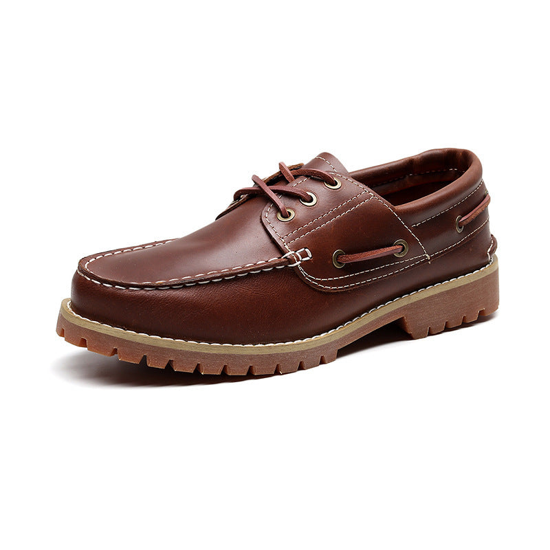 Men's Top Layer Cowhide Classic Boat British Men's Casual Shoes