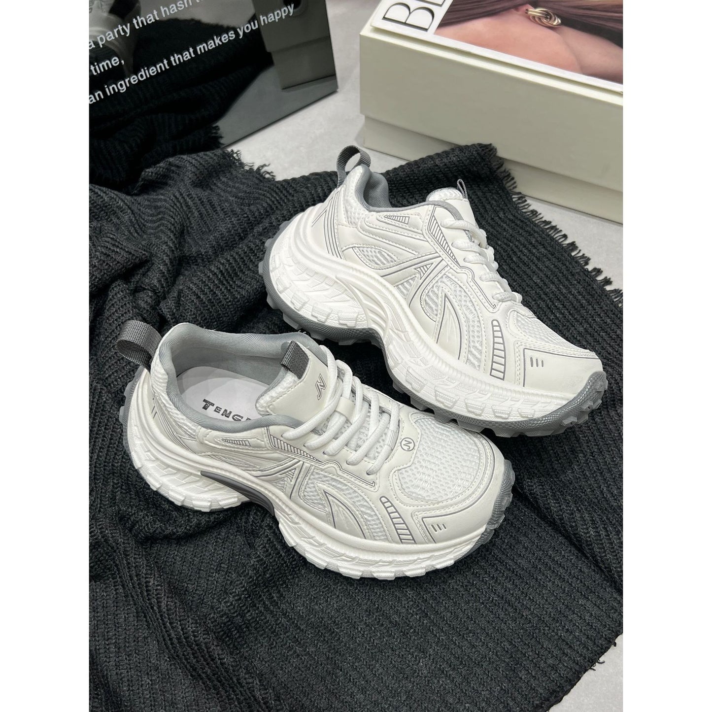Women's One Mien Platform Dad Early Spring Sports Casual Shoes