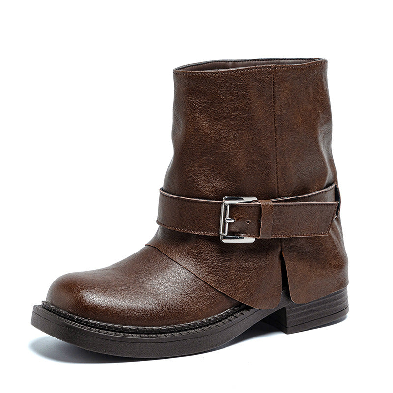 Women's Black Martin Autumn Platform Pants Pile Boots