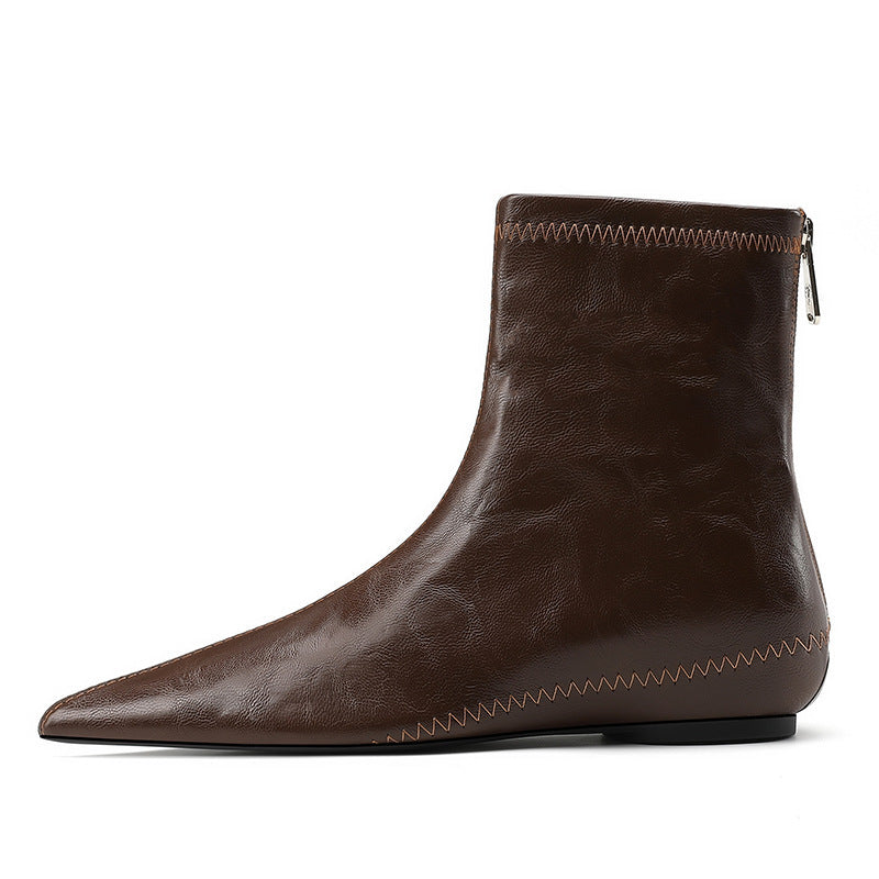 Women's Bootie Slimming Versatile Height Increasing Insole Low Women's Leather Boots