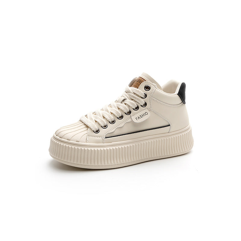 Women's Shell Toe Biscuit Shape Autumn Muffin Platform Thin Authentic Comfortable Women's Casual Shoes