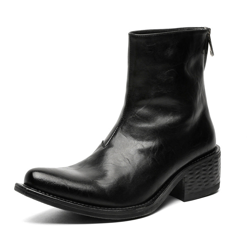 Black Wizard Thick-soled High Retro Warped Head Niche High-grade Boots