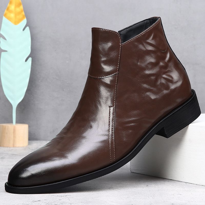 Men's High-grade Pointed Chelsea Winter Genuine England Boots