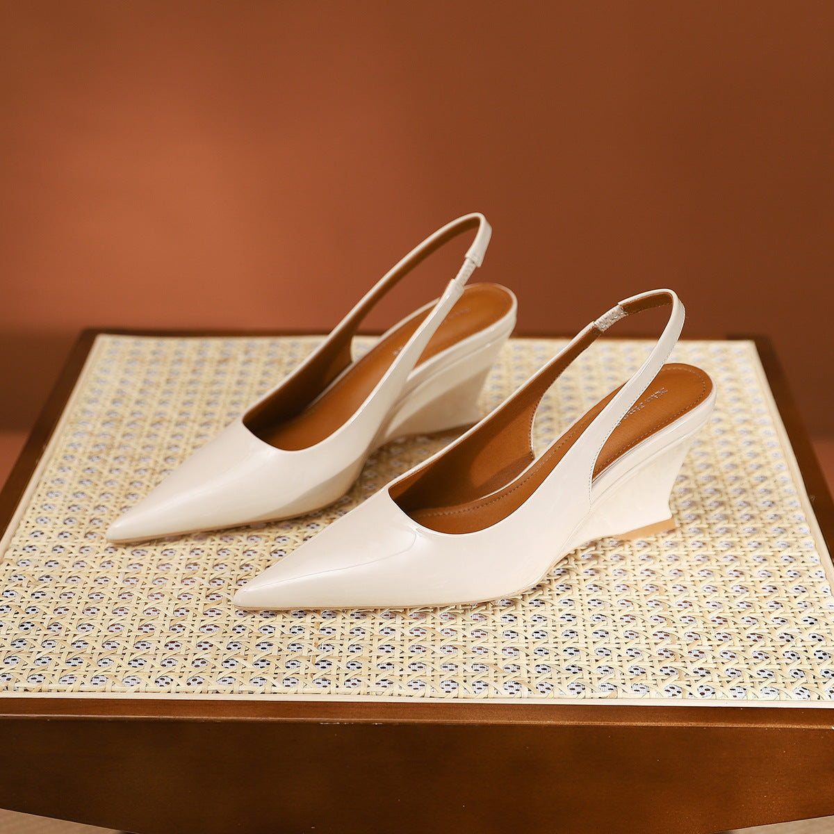 Women's Pointed Toe Wedge Pumps Autumn Low-cut Platform High Women's Fashion Shoes
