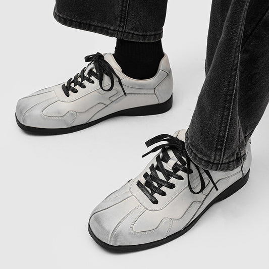 Women's & Men's Training Flat Fashionable White Size Men's Casual Leather Shoes
