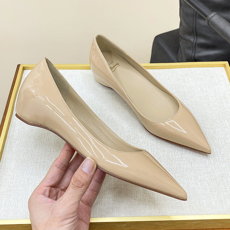 Tired Feet High-grade Pointed Plus Size Low-cut Pumps Red Bottom Women's Fashion Shoes