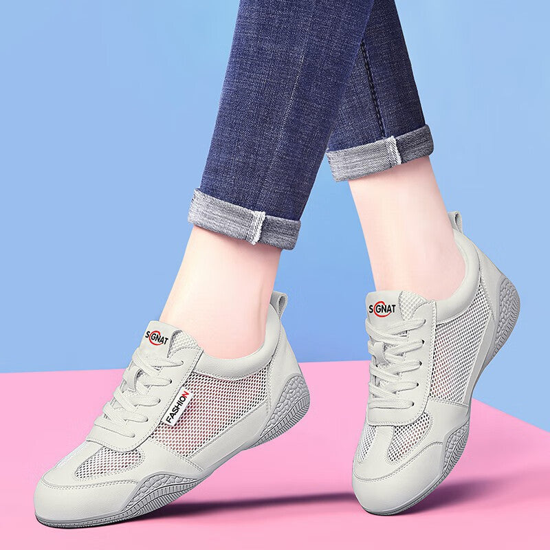 Women's Neighbor Angel White Mesh Breathable Soft Bottom Mom Sports Casual Shoes