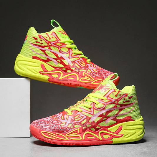 Trendy Basketball Green Little Mandarin Duck Mesh Breathable Men's Sports Shoes