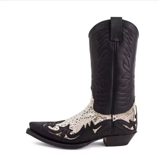 Men's Vintage Knight Pointed Plus Size Men's Leather Boots
