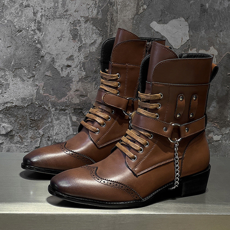 Men's British Style Ugly Frye High Denim Men's Martin Boots