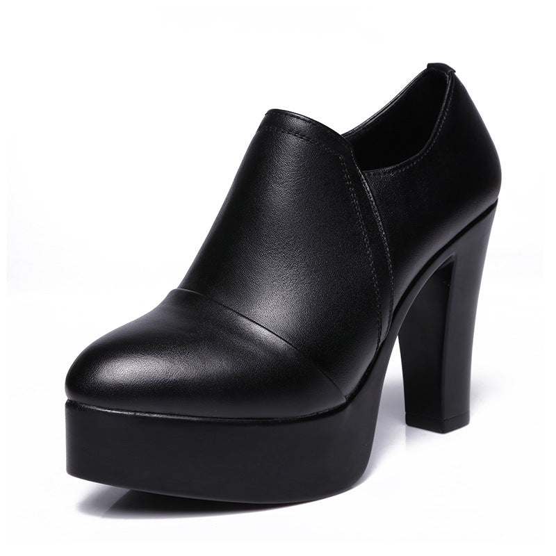 Women's Thick Deep Mouth Professional High Waterproof Platform Heels
