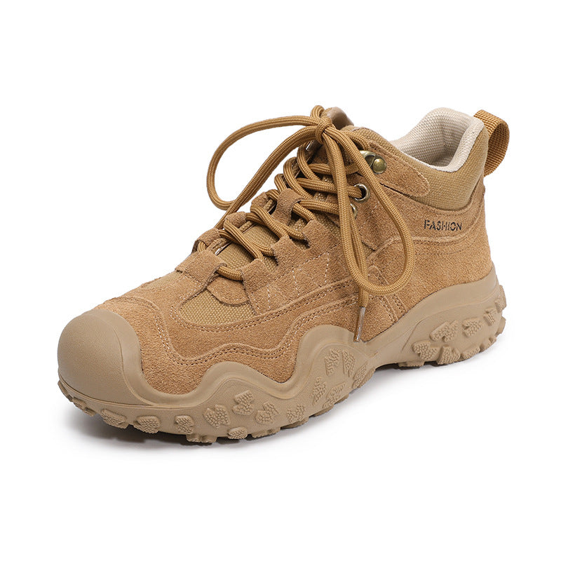 Women's Mountaineering Versatile Pigskin Short British Style Martin Boots