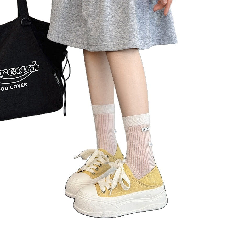 Women's Two-way Wear Step-on White Spring Lazy Women's Casual Shoes