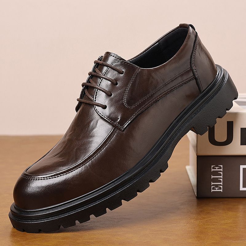 Men's Business British Style Platform Wedding Groom Best Man Men's Casual Leather Shoes