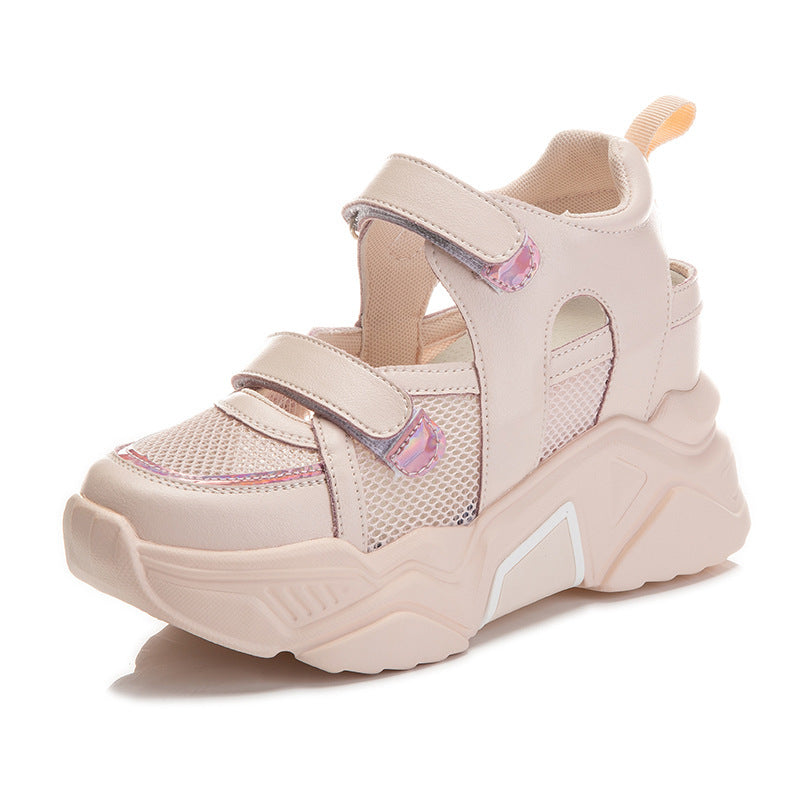 Women's Summer Closed Toe For Outdoors Height Increasing Insole Platform Lazy Women's Casual Shoes