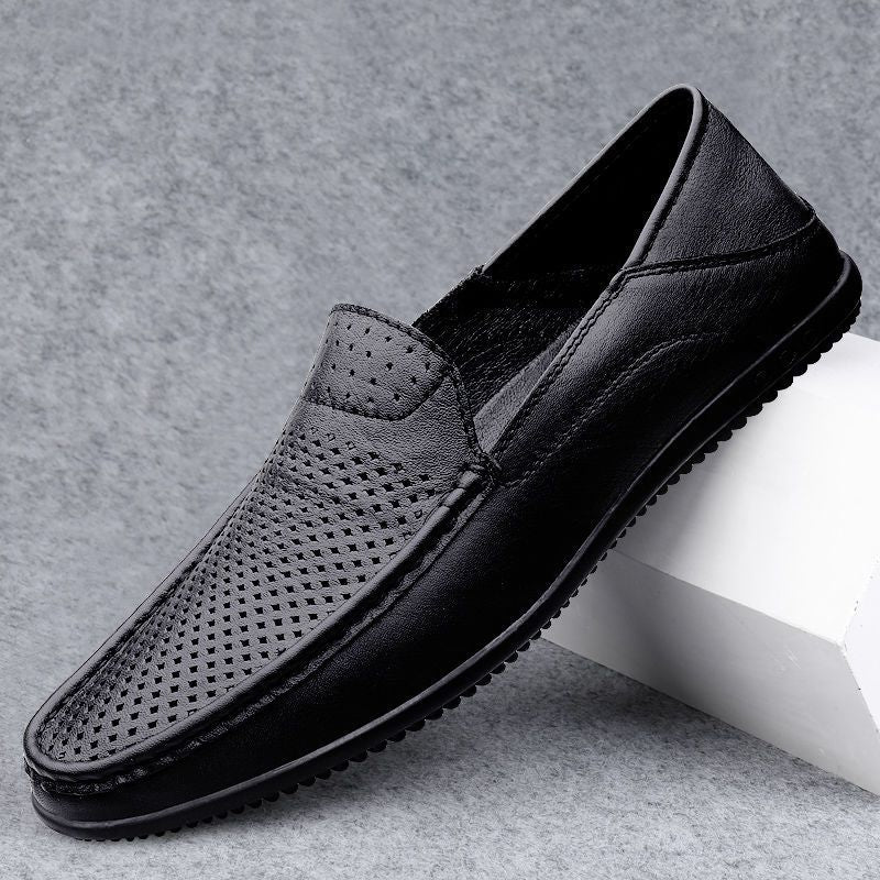Men's Breathable Genuine Soft Business British Style Leather Shoes