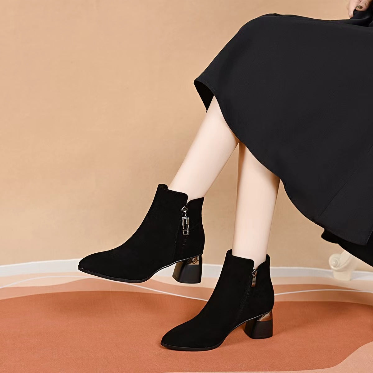 Children's Suede Short Tube Fashion Mature High Women's Leather Boots