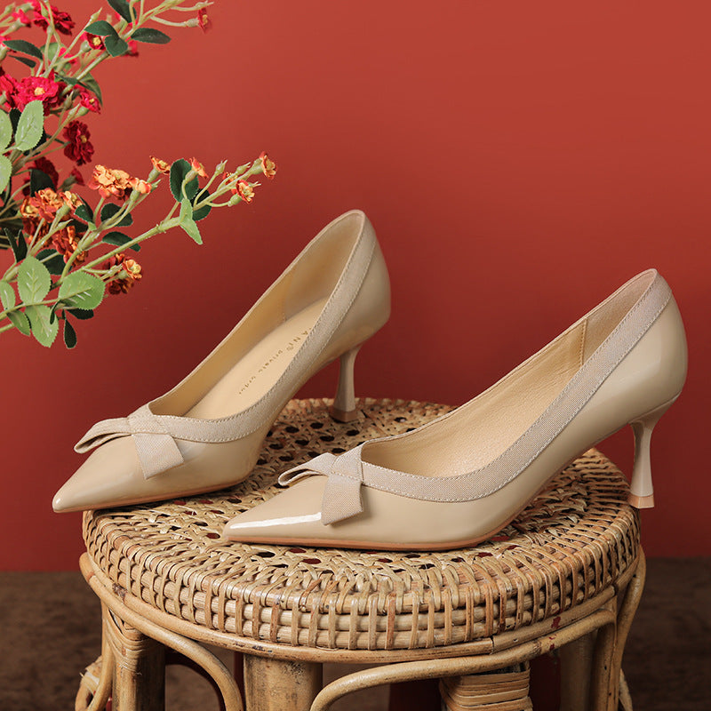 Women's High Stiletto Commuter Bow Temperament Not Heels