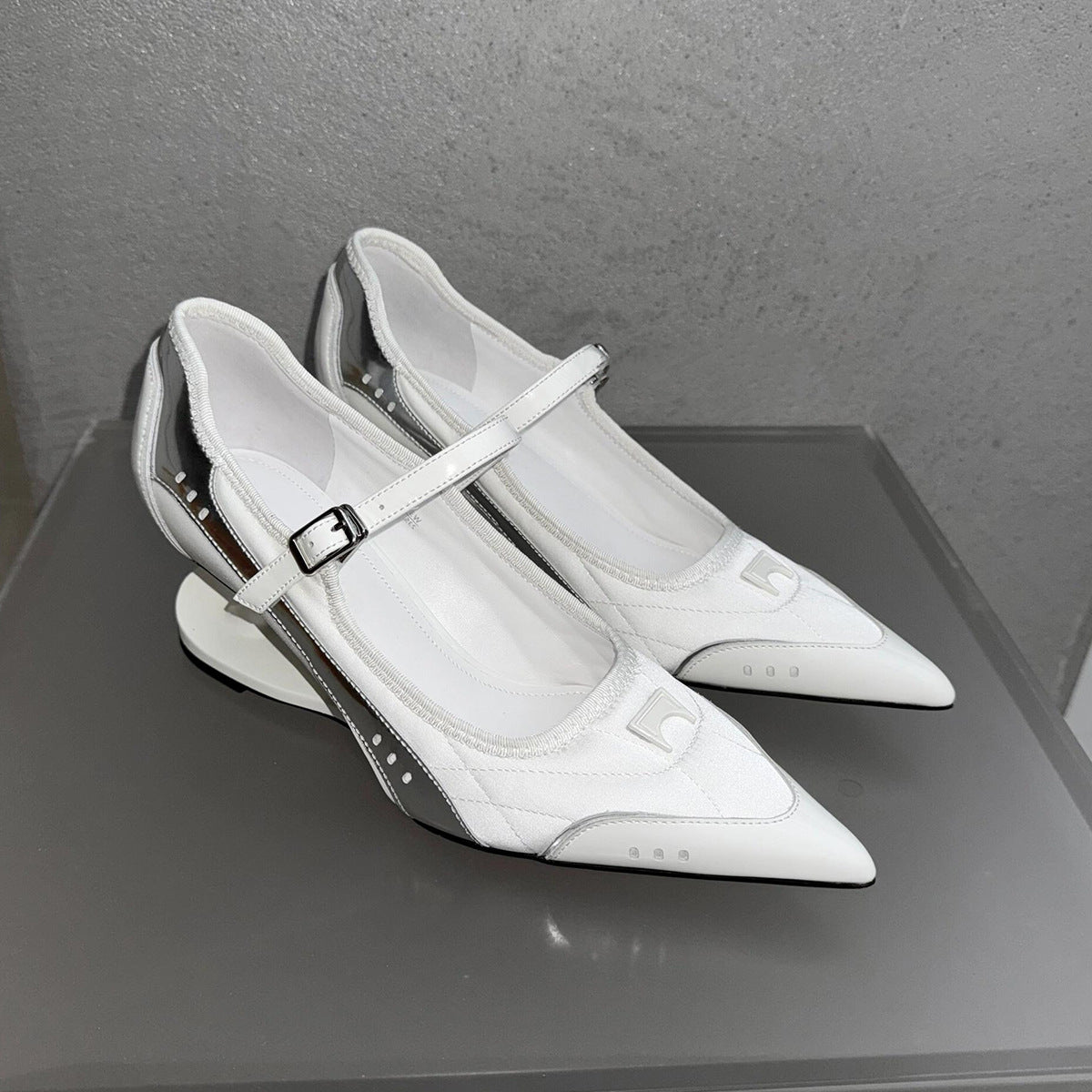 Women's Niche Design Suspension Pointed High Summer Black Buckle Mary Women's Fashion Shoes