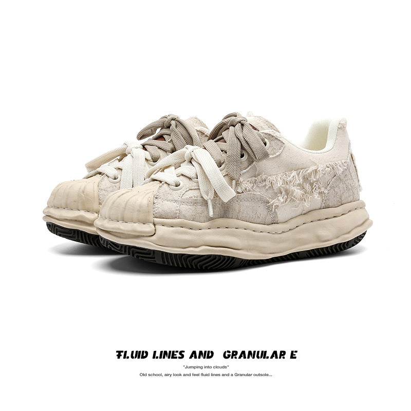 Men's Increasing Insole Design Dissoed Breathable Low Top Couples Fashion Board Men's Casual Shoes