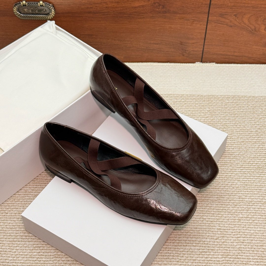 Women's Cross Elastic Band Flat Pumps Minimalist Retro Square Head Women's Fashion Shoes