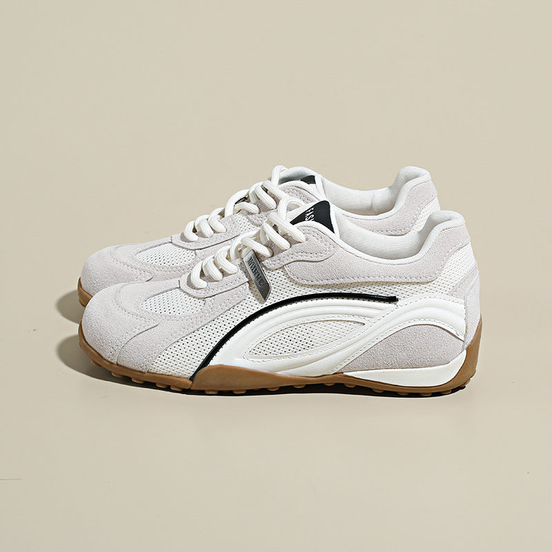 Women's Cowhide Version Sier Height Increasing Insole German Training Spring Portable Women's Sports Shoes