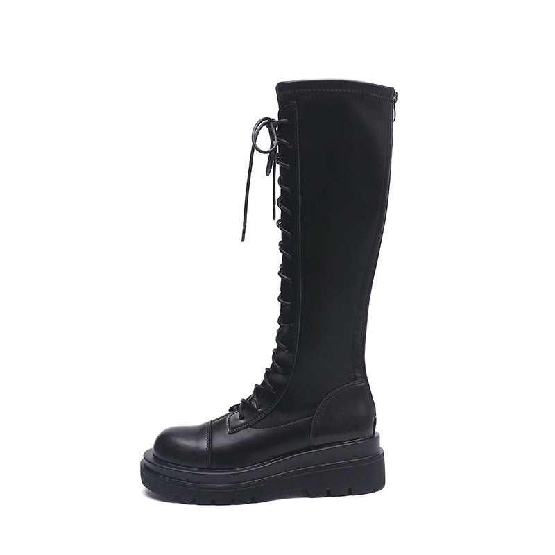Women's Thick Bottom Increased Below The Knee Small Boots