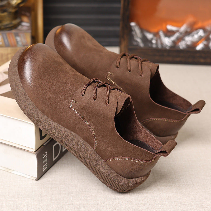 Men's Fashionable Genuine Soft Bottom Retro Big Men's Casual Leather Shoes