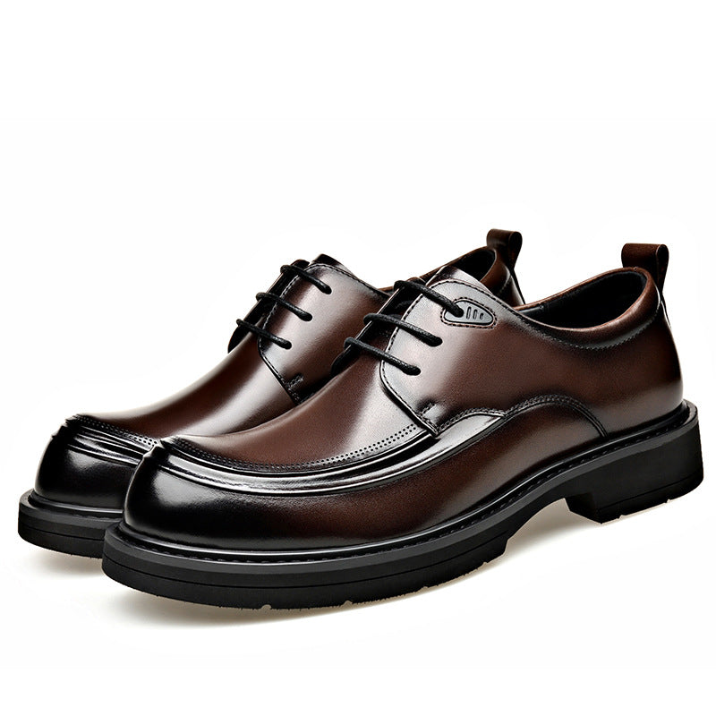 Men's Breathable British Style Business Formal Derby Groom Wedding Men's Casual Leather Shoes