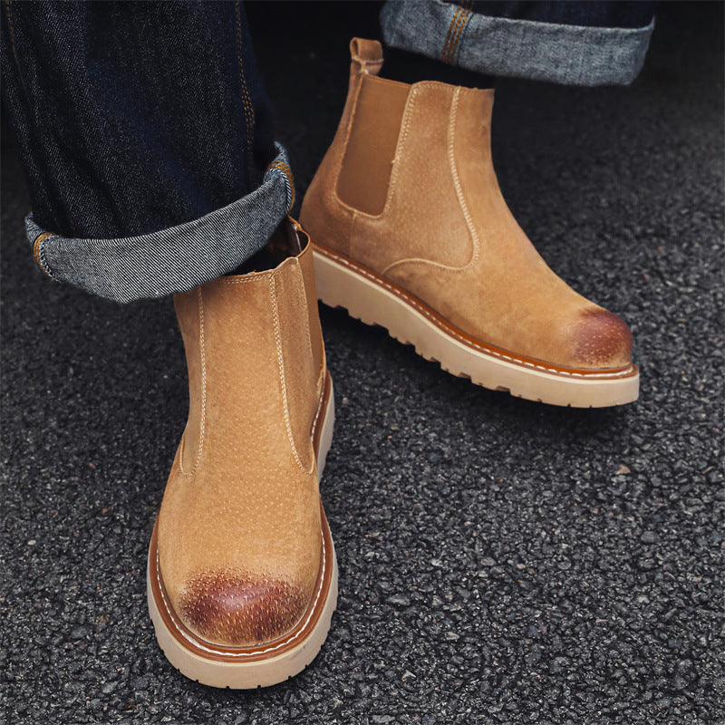Fashion Classic Men's Martin Retro Platform Men's Leather Boots