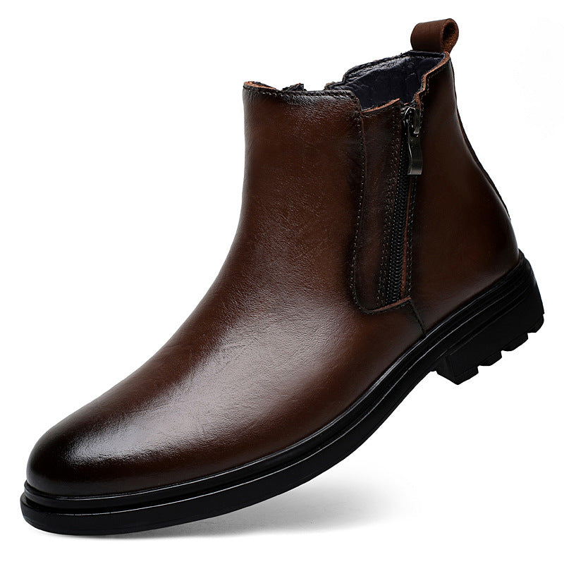Men's Martin Plus Size Retro Side Zipper Cotton Casual Shoes