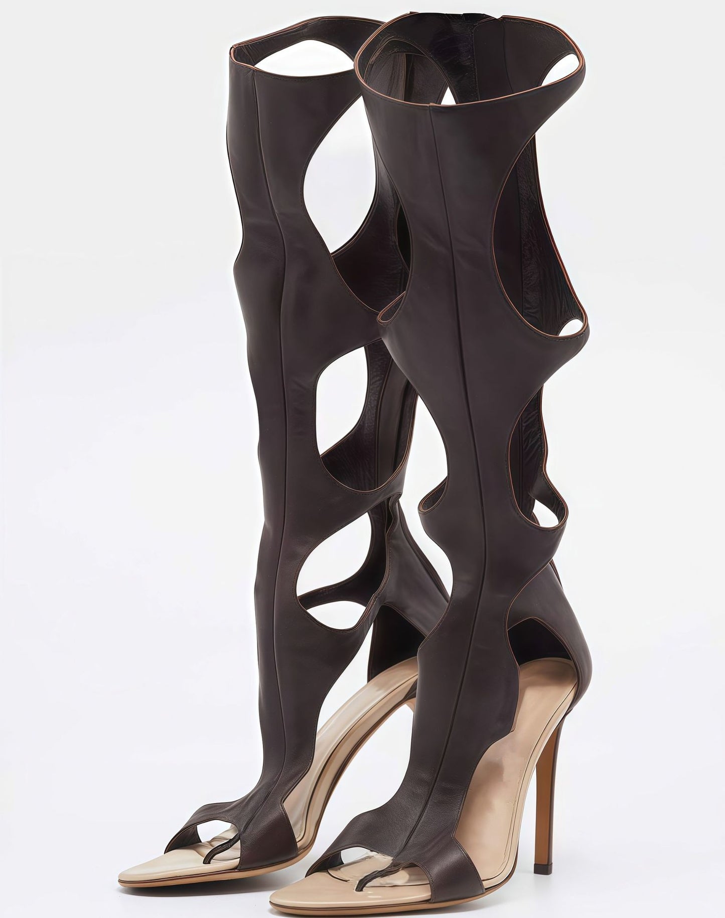 Women's Runway Golden Decoration Open Toe Women's Fashion Shoes