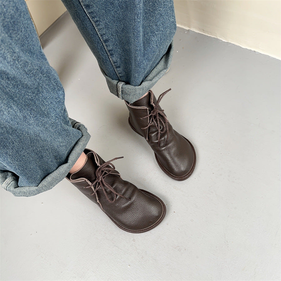 Women's Thick-soled Veet Small Size Martin For Women's Leather Boots