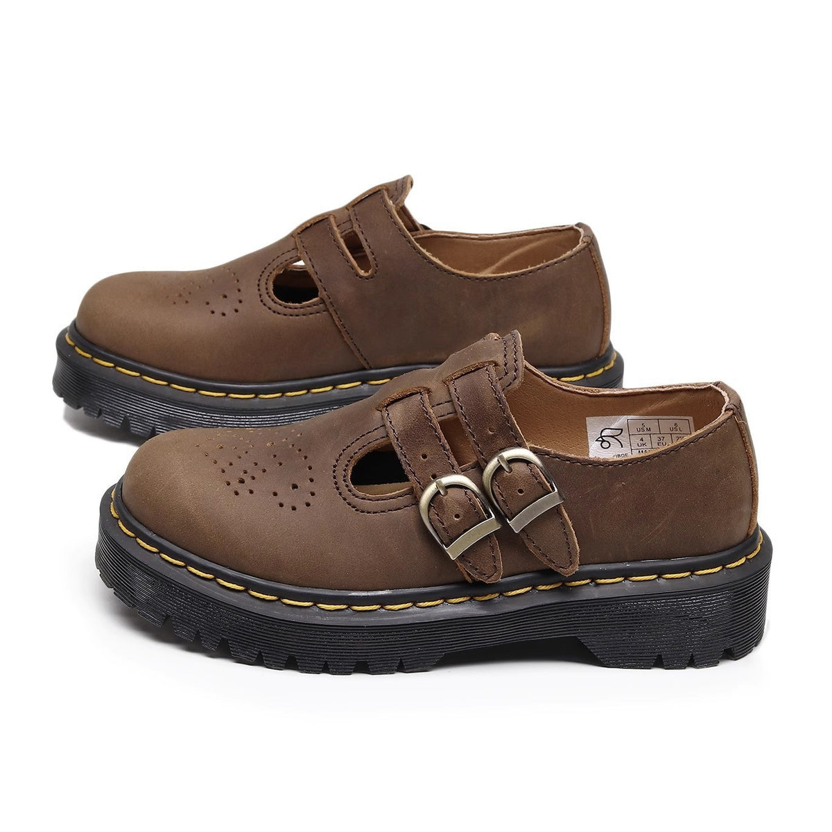 Women's Mary Jane Crazy Horse Brown Bottom Women's Fashion Shoes