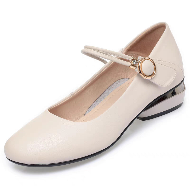 Women's Mouth Chunky Soft Bottom Mom Mary Women's Fashion Shoes