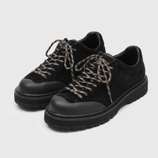 Men's Lace Loop Derby Outdoor Leisure Platform Height Increasing British Fashionable Men's Casual Leather Shoes