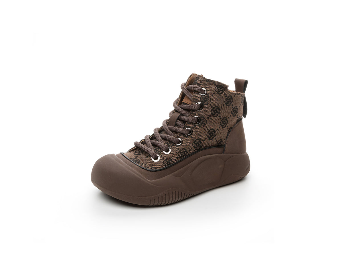 Women's Ankle Versatile Comfortable Fleece-lined Platform Martin Plus Women's Leather Boots