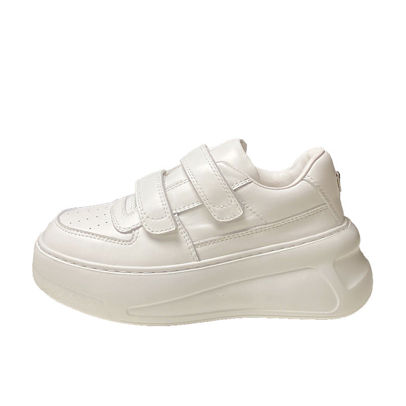 European Goods Spring Thick-soled Wool Fleece Lined White Sports Casual Shoes