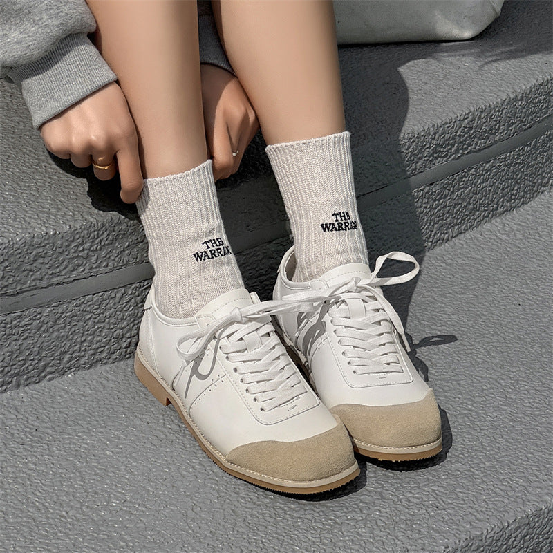 Women's & Men's High-grade Training British Style White German Men's Casual Leather Shoes