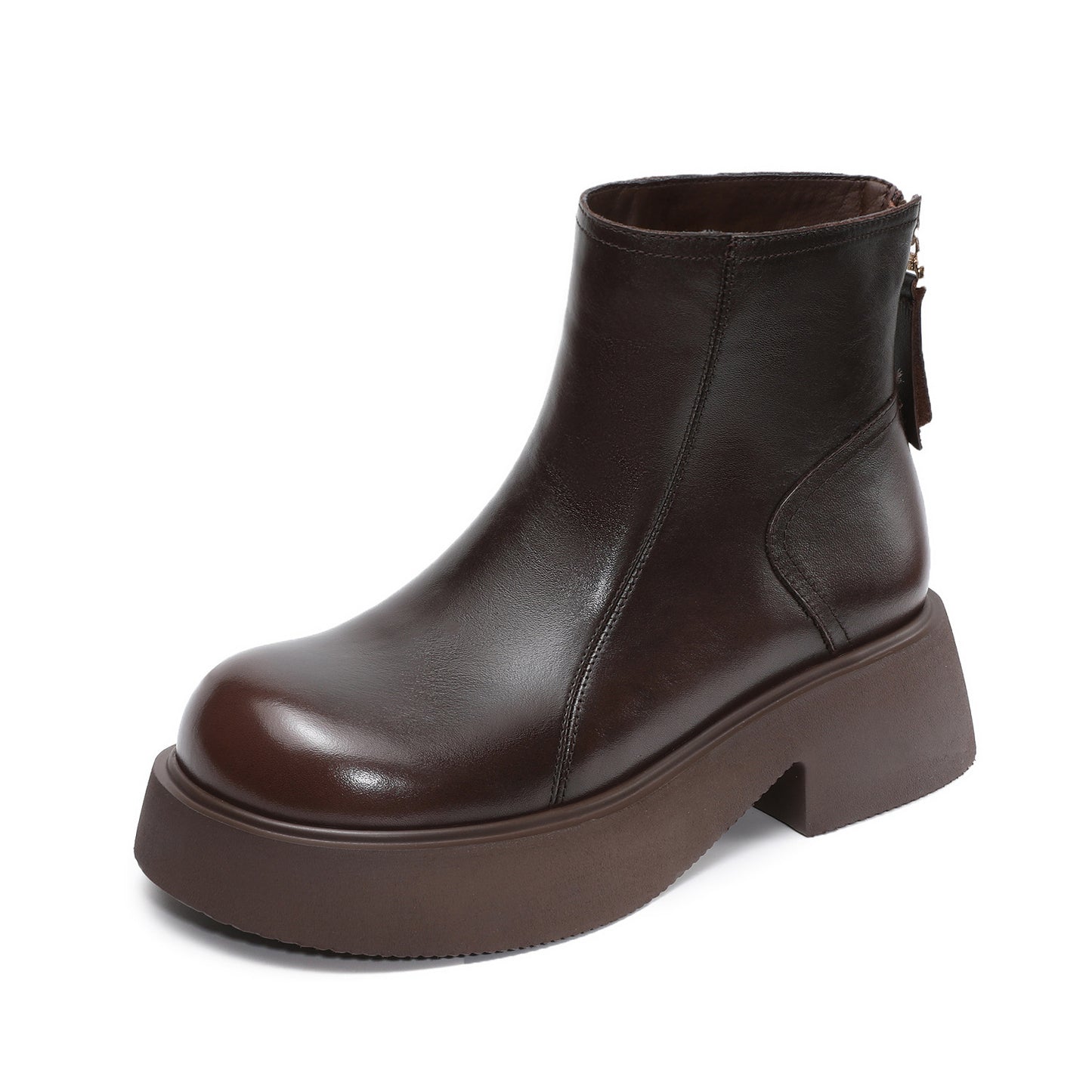 Women's Bottom Elevator Ankle Genuine Retro Big Women's Leather Boots
