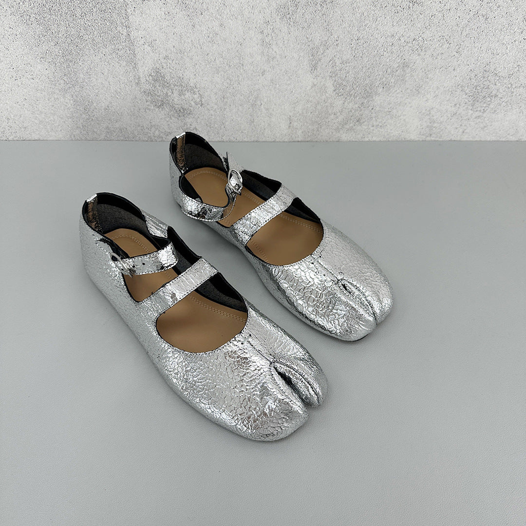 Women's Niche Low Buckle Soft Bottom Sheepskin Mary Heels