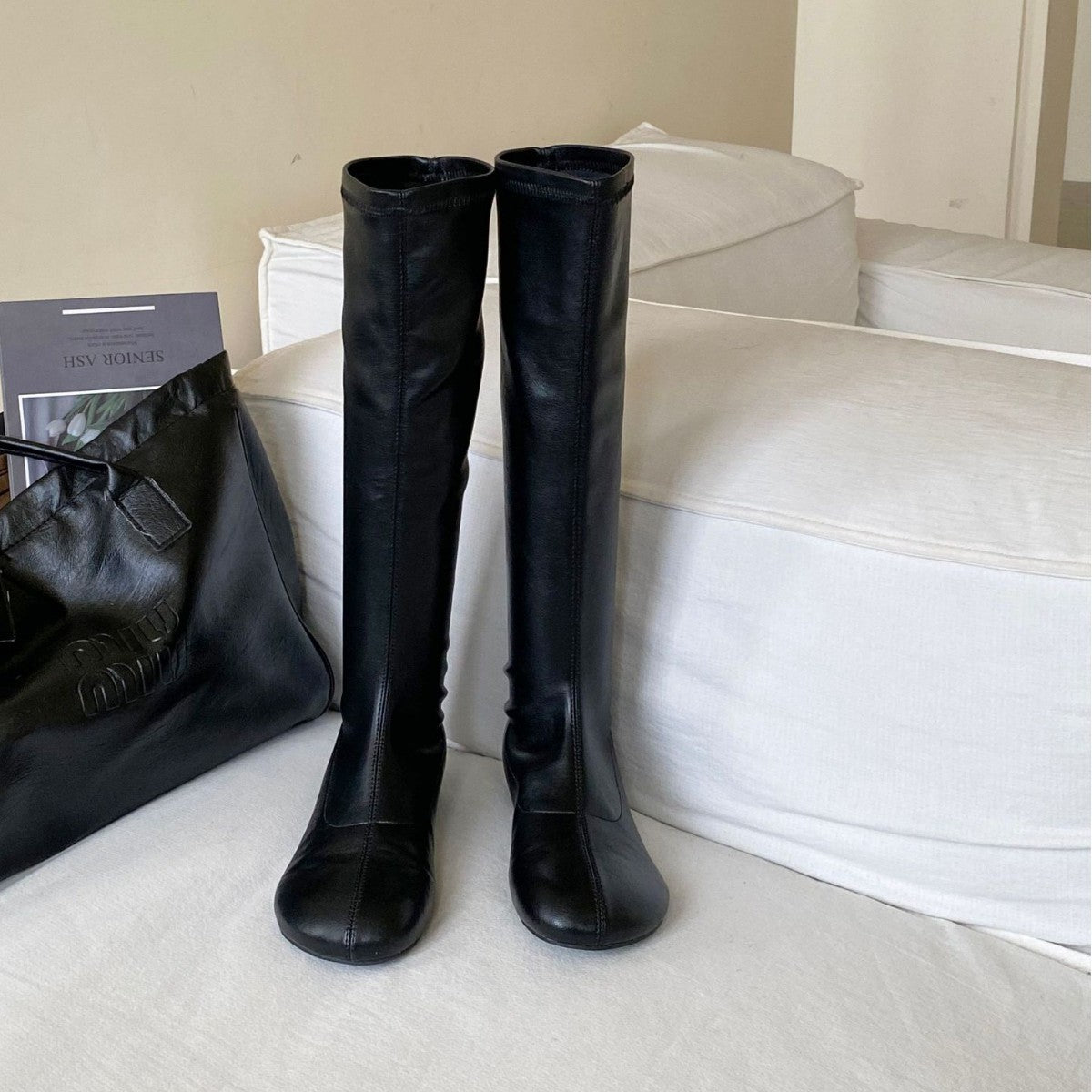 Women's High Leg British Style Height Increasing Insole Boots