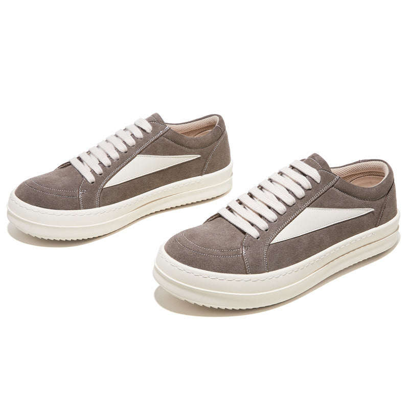 Men's & Women's Main Line Four Thick Bottom Cowhide Dark Black Men's Casual Shoes
