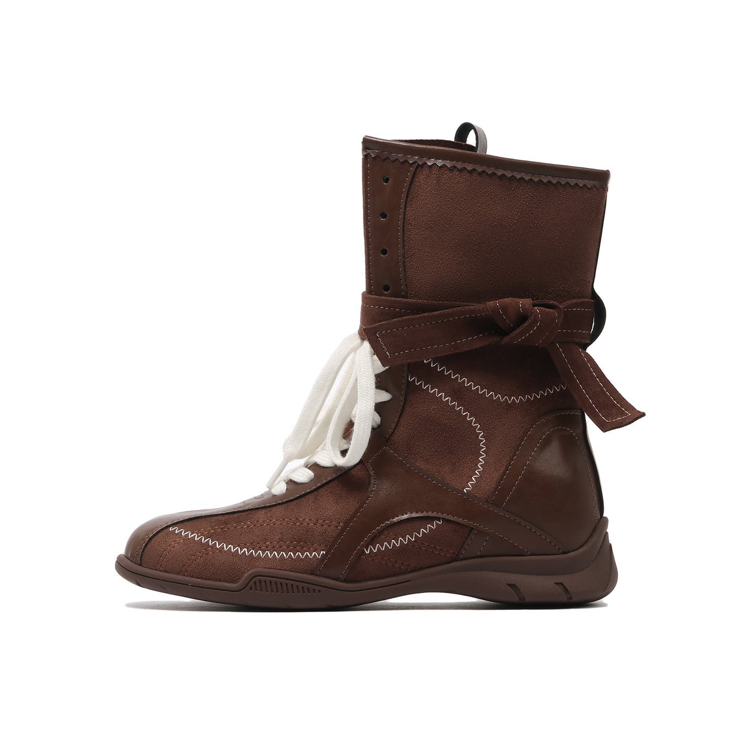 Women's Small Size Platform Height Increasing Insole Retro Boxing Women's Leather Boots