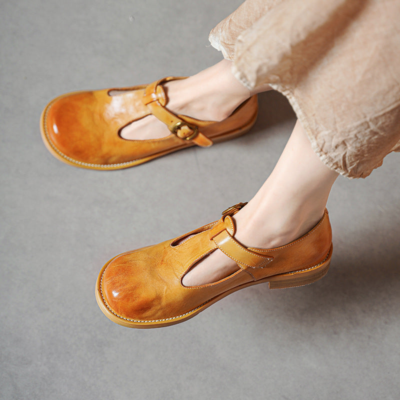 Women's Horse Low Retro Style Mary Jane Women's Fashion Shoes