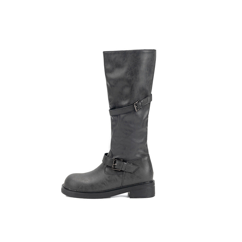 Women's Waste Soil Style Belt Buckle For Retro Leg Warmer Slimming Women's Leather Boots